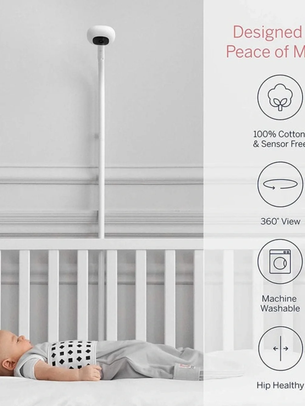 Brand New-Nanit Breathable Baby Sleeping Bag - Navy with White Pattern